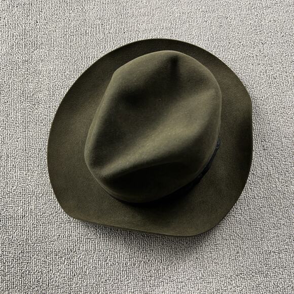 Worth And Worth Hat Adult Size 7 Green Felt Mark Shale Fedora Luxury Casual Men - Picture 2 of 7